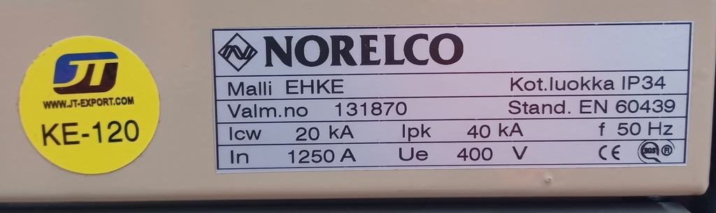 1250A 400V Icw 20kA Norelco EHKE