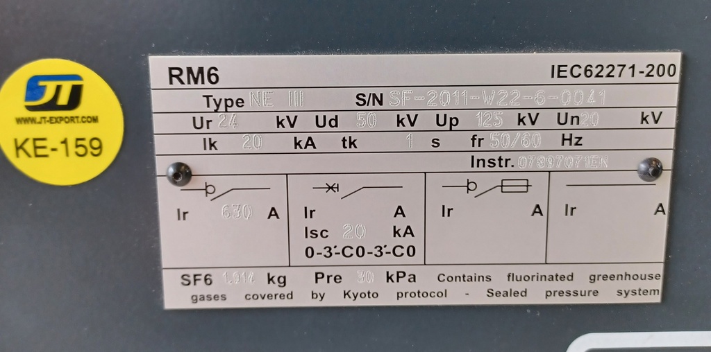 Schneider 24kV 20kA RM6 rengassyöttökojeisto