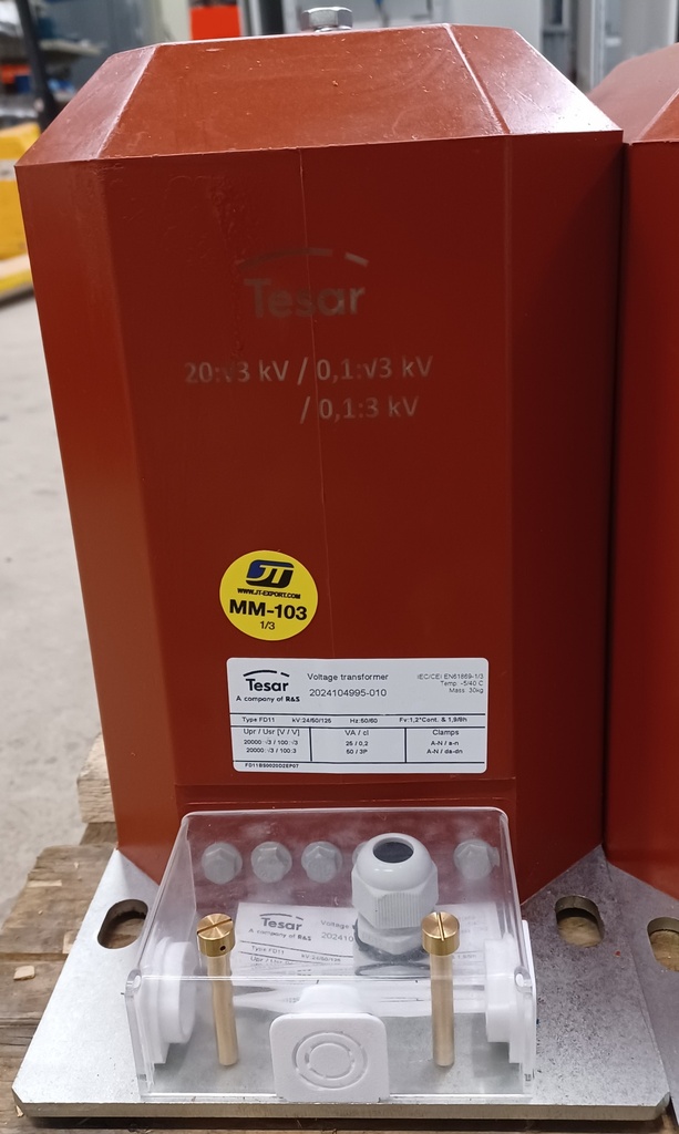 Jännitemuuntaja Tesar FD11 20000:V3/100:V3/100:3 25VA cl 0,2; 50VA