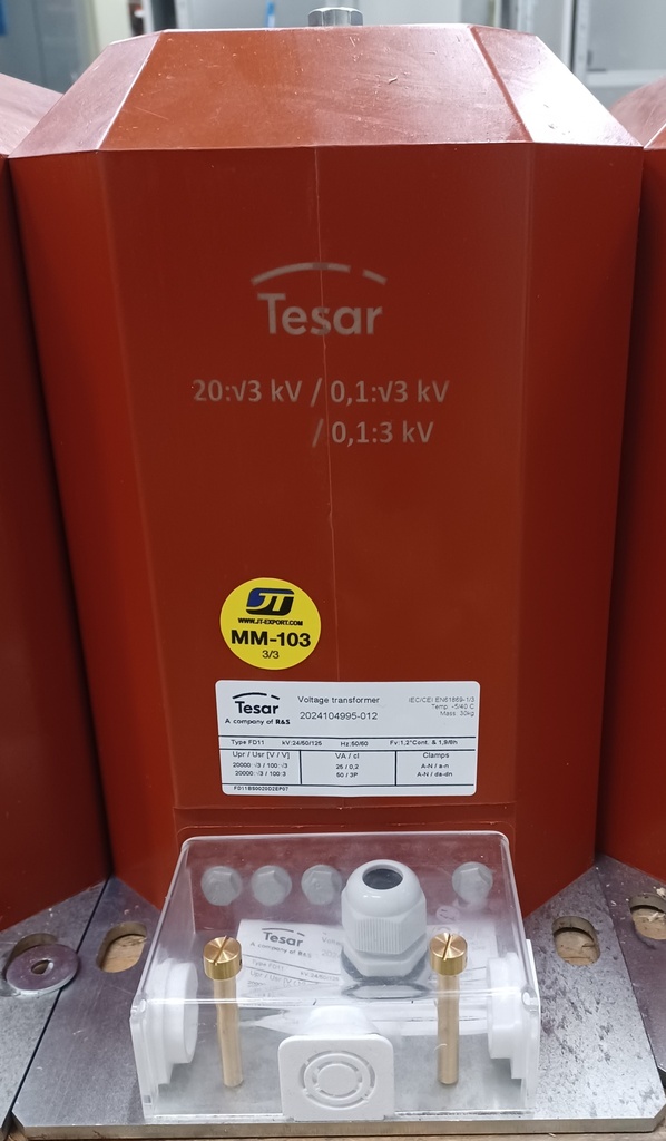 Jännitemuuntaja Tesar FD11 20000:V3/100:V3/100:3 25VA cl 0,2; 50VA