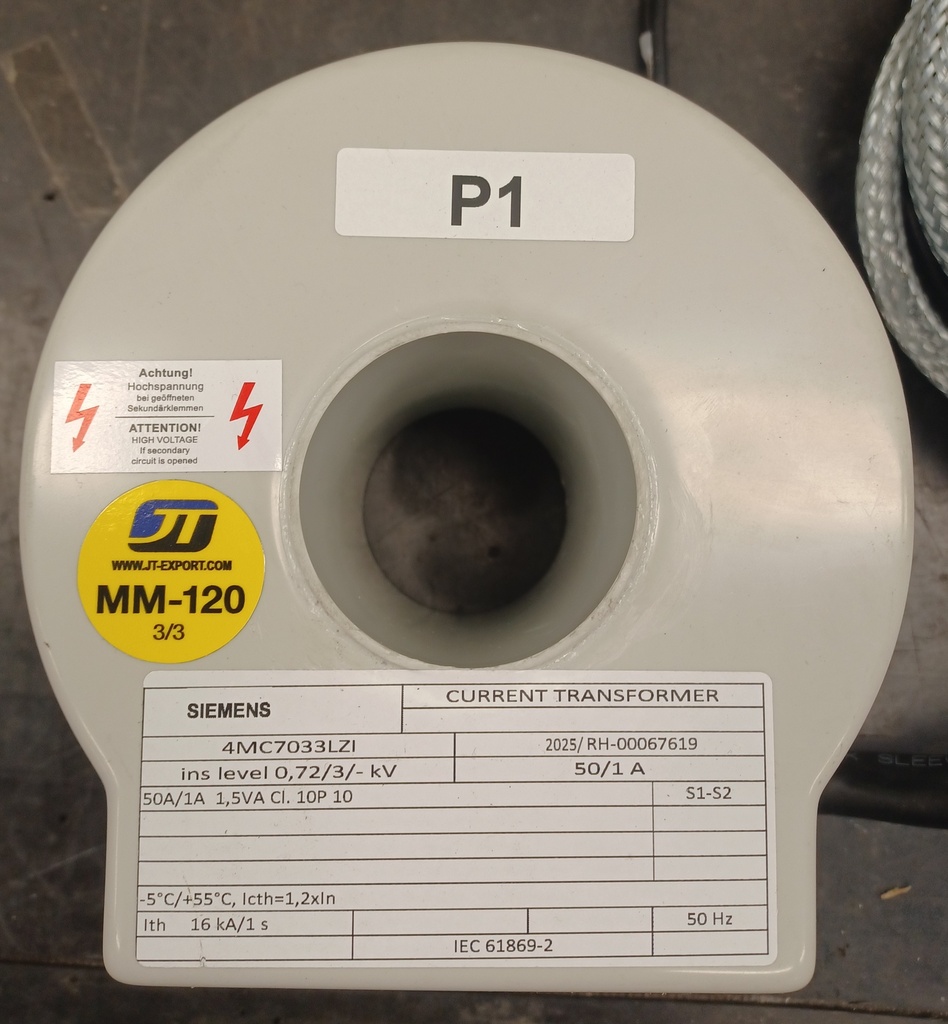 Virtamuuntaja Siemens 4MC7033LZI 50/1A, 1,5VA 10P10 UUSI