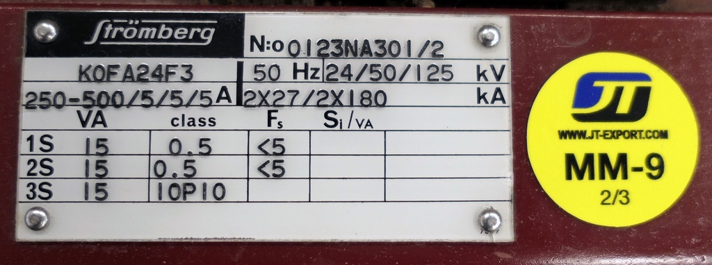 MM-9 Virtamuuntaja Strömberg KOFA24F3 250-500/5/5/5A 0,5