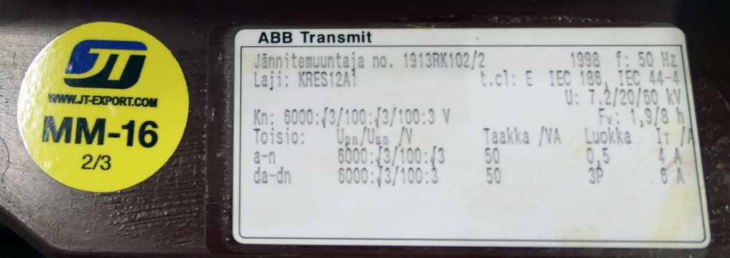 MM-16 Jännitemuuntaja ABB KRES12A1