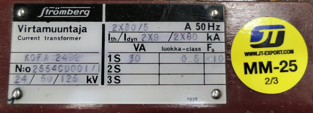 MM-25 Virtamuuntaja Strömberg KOFA24B2 50-100/5A, 0.5