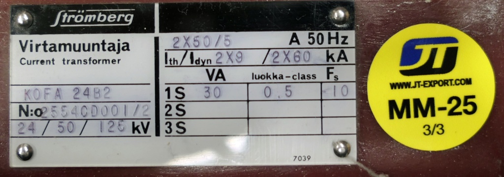 MM-25 Virtamuuntaja Strömberg KOFA24B2 50-100/5A, 0.5