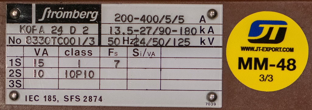 Virtamuuntaja Strömberg KOFA 24 D 2 200-400/5/5 1