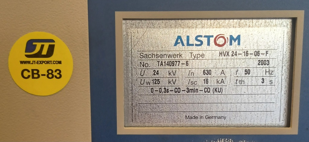 630A 24 kV Alstom keskijännitekatkaisija