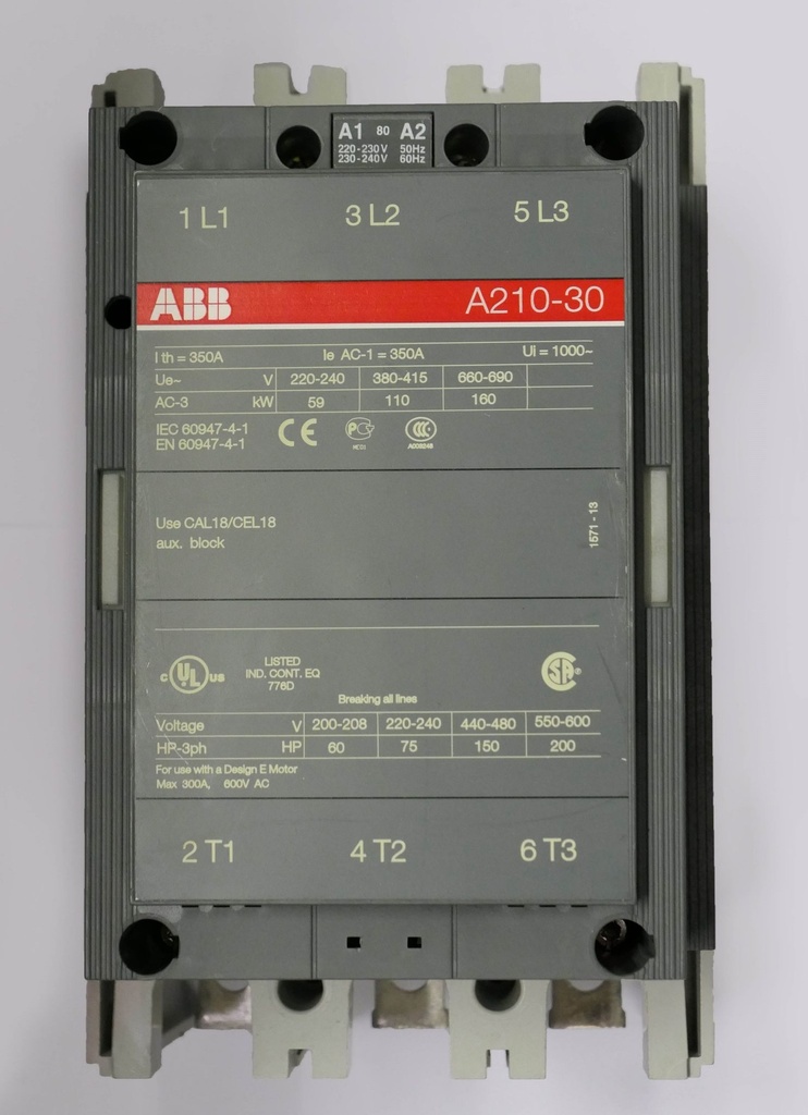 ABB A210-30 110kW 210A(AC-3) kontaktori