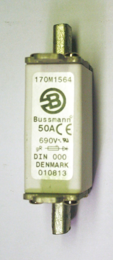 Erikoisnopea kahvasulake Bussmann 690V  50A DIN00 170M1564 (käytetty)