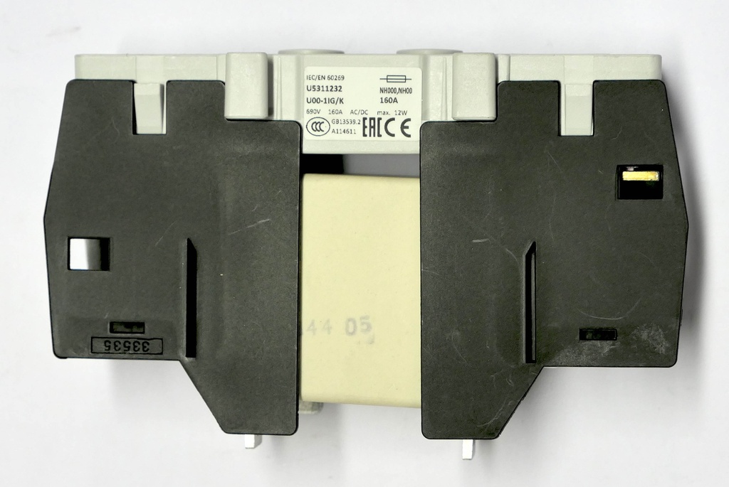 Extra fast handle fuse Jean Muller 690V  160AA DIN00 akkus.pohja mikrot (used)