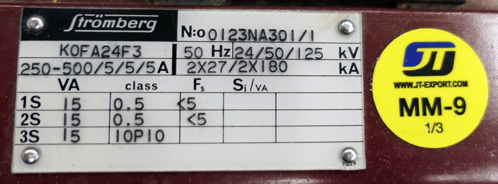 Current transformer Strömberg KOFA24F3 250-500/5/5/5A 0,5