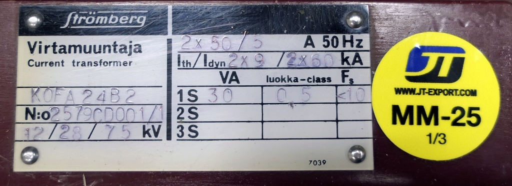 Virtamuuntaja Strömberg KOFA24B2 50-100/5A, 0.5