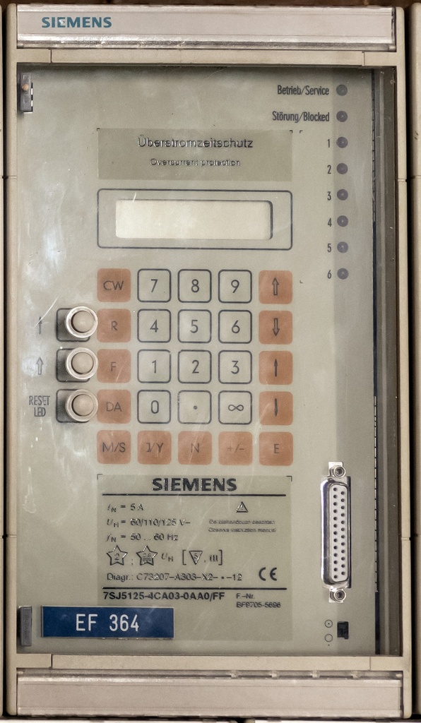 Siemens 7SJ5125 Time overcurrent protection relay