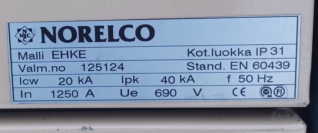 1250A 690V Icw 20kA Norelco EHKE
