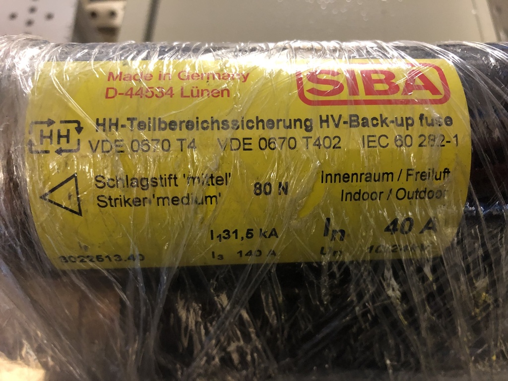 10-20 kV-40A SIBA keskijännitesulake