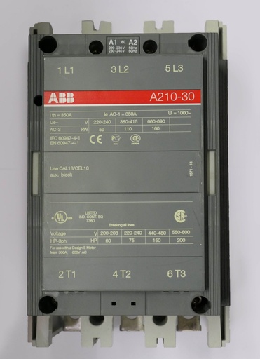 [A210-30] ABB A210-30 110kW 210A(AC-3) kontaktori