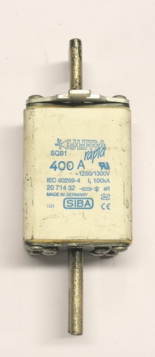 [UltraRapid2071432-400A] Extra fast handle fuse SIBA 690V  400A DIN01 Ultra Rapid  2071432 (used)