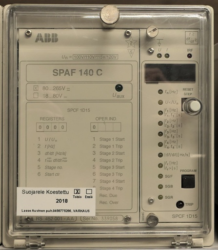 [SPAF140C] Frequency relay ABB SPAF 140 C