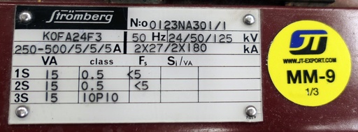 [MM-9] Current transformer Strömberg KOFA24F3 250-500/5/5/5A 0,5
