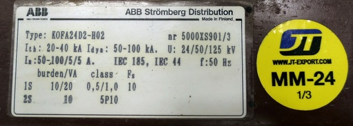 [MM-24] Virtamuuntaja ABB KOFA24D2-H02 50-100/5/5A, 0,5/1,0