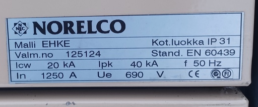 [KE-134] 1250A 690V Icw 20kA Norelco EHKE