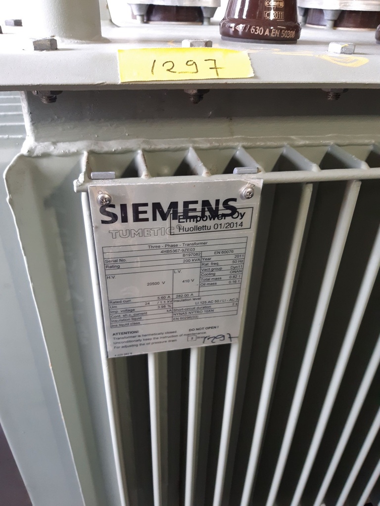 ID-1297 -200KVA-Siemens-20/0,4 - 2011