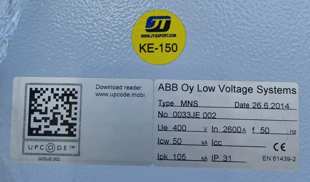 2600A 400V Icw 50kA keskus ABB MNS 4CC