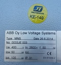 2600A 400V Icw 50kA keskus ABB MNS 8CC