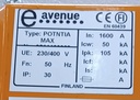 1600A 230_400V Icw 50kA Ipk 105kA kentät 10-12 EAvenue NK1.1C 5/5 keskus