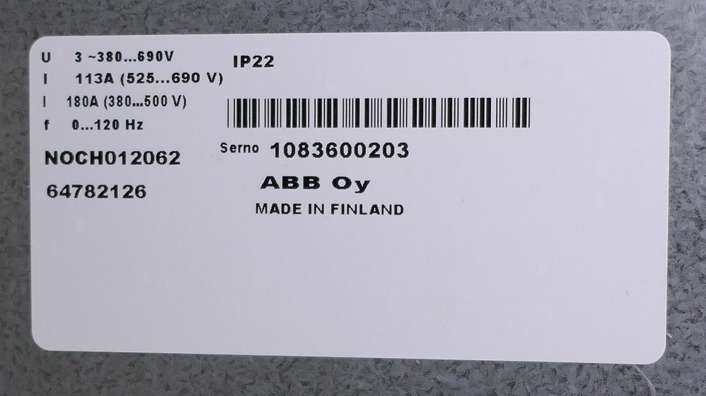 ABB NOCH012062 du-dt suodatin