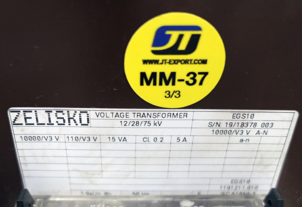 MM-37 Jännitemuuntaja Zelisko EGS10 10000:V3/110:V3 lk0.2