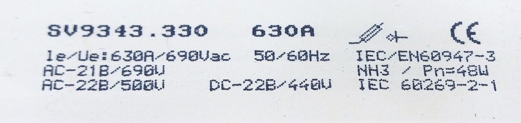 RiLine varoke-erotin GR.3, 630A, 500V