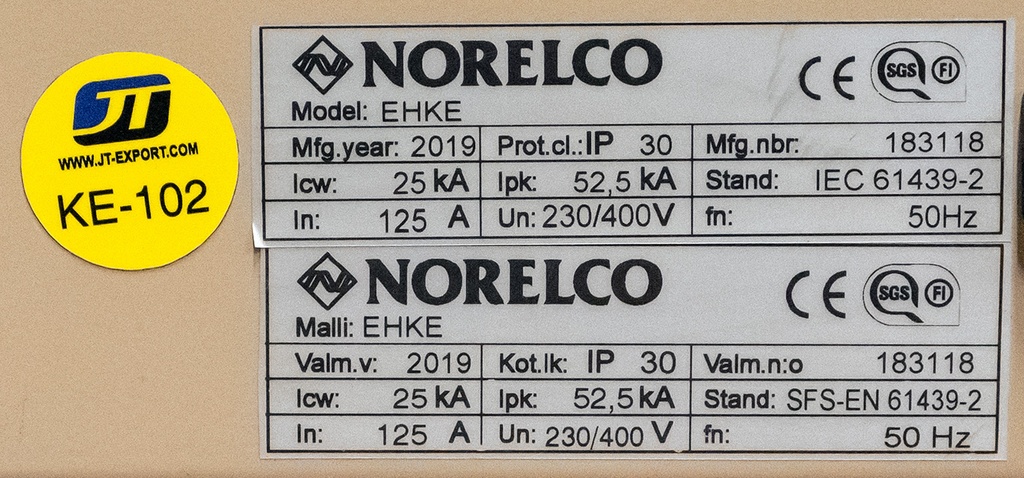 Norelco EHKE 400V 125A keskus