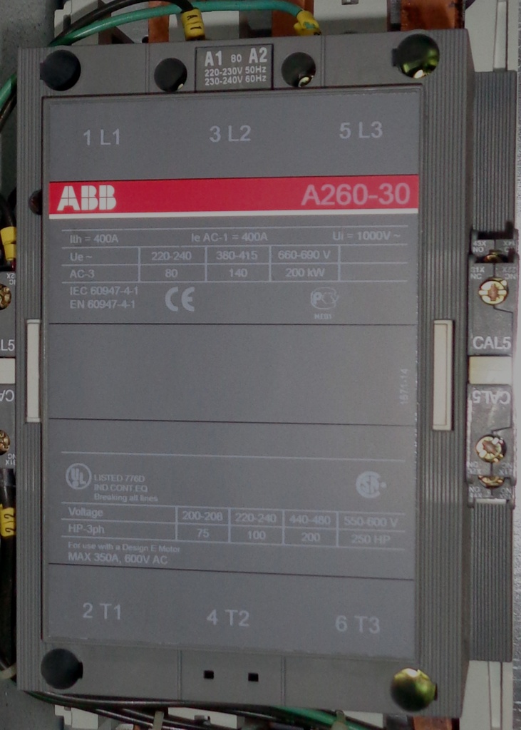 Kontaktori ABB A260-30 140kW 260A(AC-3)