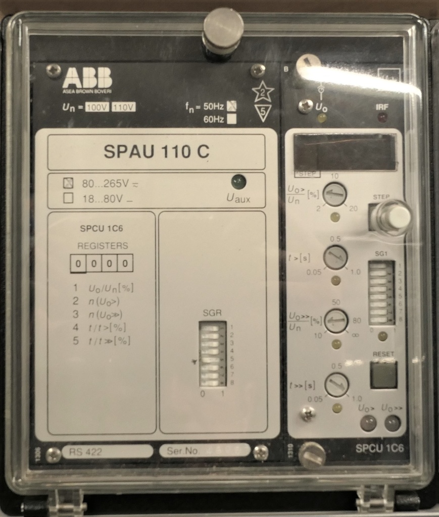 Residual overvoltage relay ABB SPAU 110 C