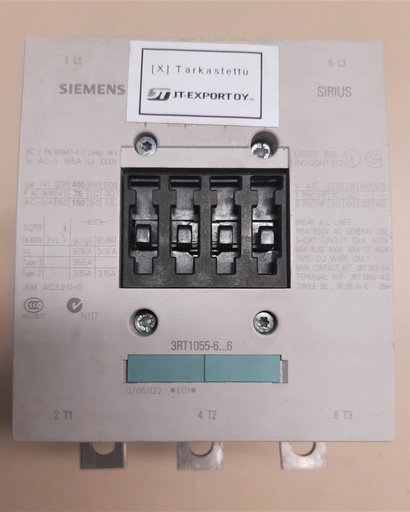 [3RT1055-6.6] Siemens 3RT1055-6.6 kontaktori