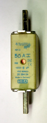 [UltraRapid2038404] Extra fast handle fuse SIBA 690V  50A DIN0 Ultra Rapid   2038404 (used)