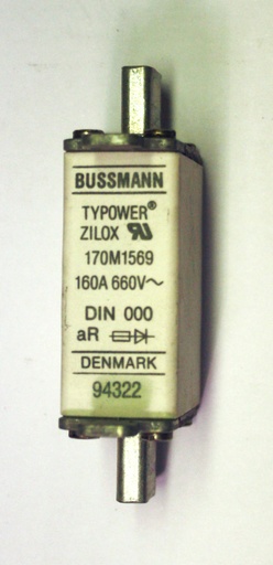 [170M1569] Erikoisnopea kahvasulake Bussmann 690V  160A DIN00 170M1569 (käytetty)