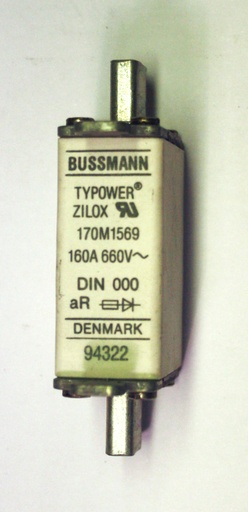 [170M1569] Extra fast handle fuse Bussmann 690V  160A DIN00 170M1569 (used)