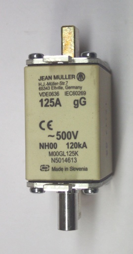 [N5014613] Extra fast handle fuse Jean Muller 690V  125A DIN00 N5014613   hälytt. tasass. (used)