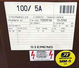 [MM-5] Virtamuuntaja Siemens 4MA74 100/5A, 0,2