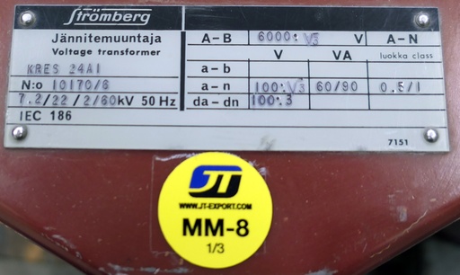 [MM-8] Voltage transformer Strömberg KRES24A1 6000V 0,5/1