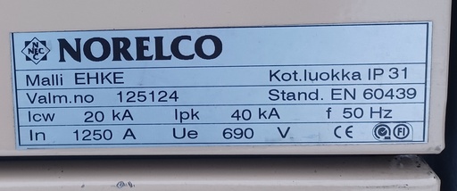 [KE-134] 1250A 690V Icw 20kA Norelco EHKE low voltage center